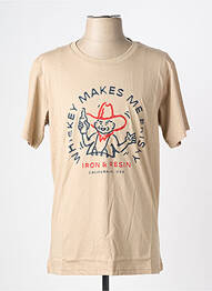 T-shirt coupe cintrée manches courtes beige IRON AND RESIN homme