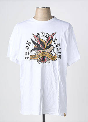 T-shirt stretch manches courtes blanc IRON AND RESIN homme