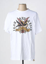T-shirt stretch manches courtes blanc IRON AND RESIN homme