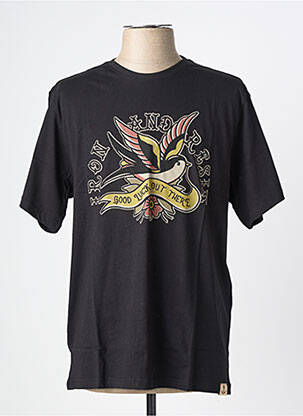 T-shirt stretch manches courtes noir IRON AND RESIN homme