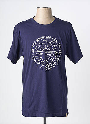 T-shirt bio manches courtes bleu IRON AND RESIN homme