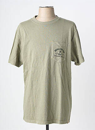 T-shirt stretch manches courtes vert IRON AND RESIN homme