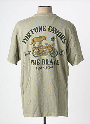 T-shirt stretch manches courtes vert IRON AND RESIN homme