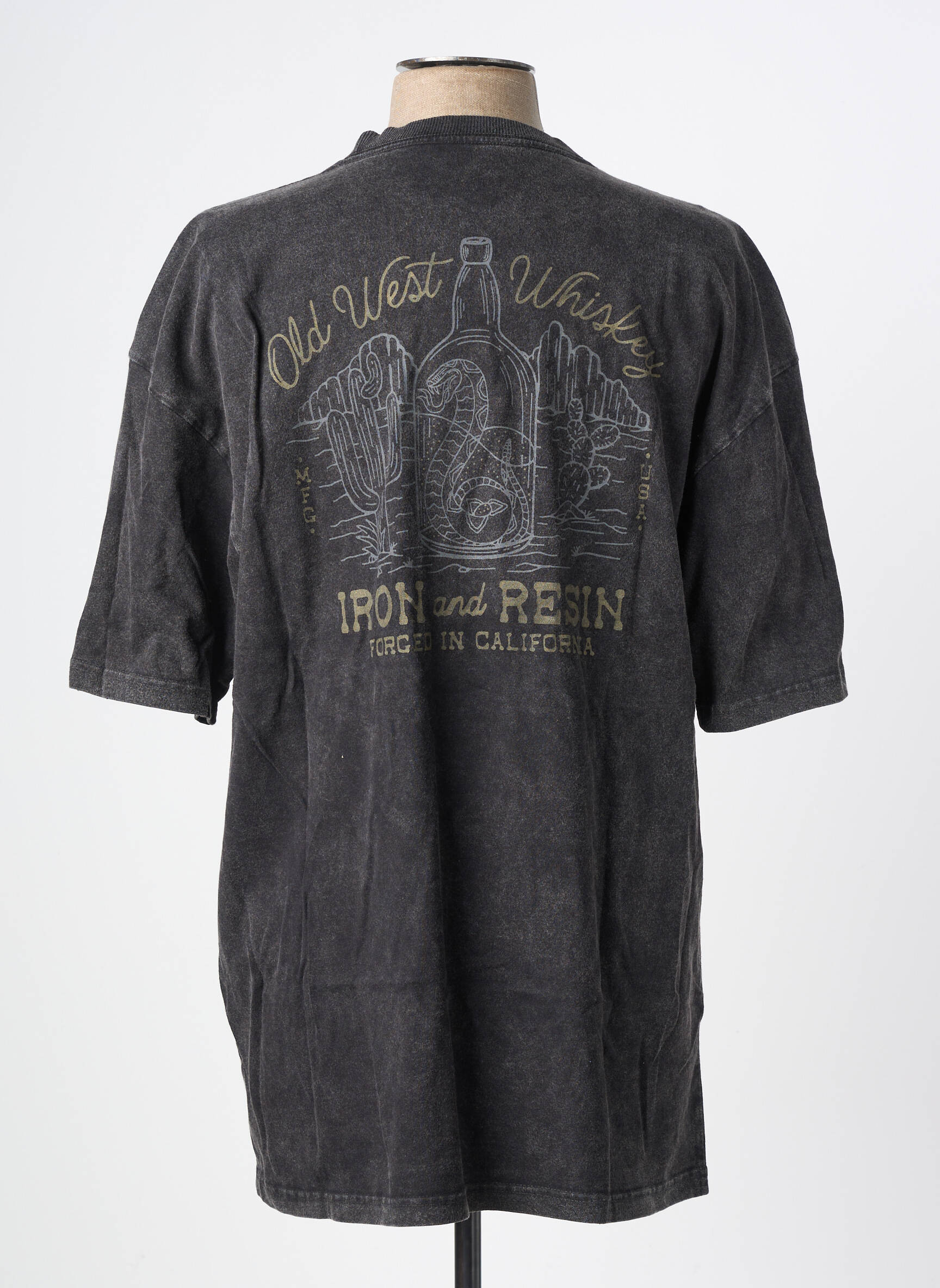 T-shirt stretch manches courtes gris IRON AND RESIN homme