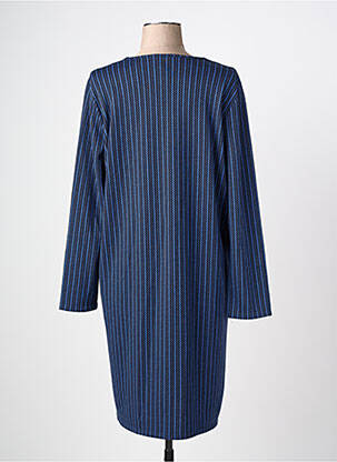 Robe mi-longue imprimé fantaisie manches longues bleu LA FEE MARABOUTEE femme