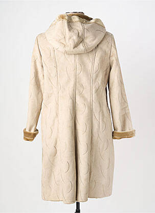 Manteau long finition intérieure fourrure synthétique a capuche beige DAMART femme