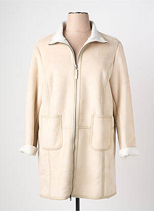 Manteau long finition intérieure fourrure synthétique sans capuche beige DAMART femme