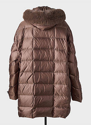 Doudoune manches longues a capuche marron PREGIO COUTURE femme