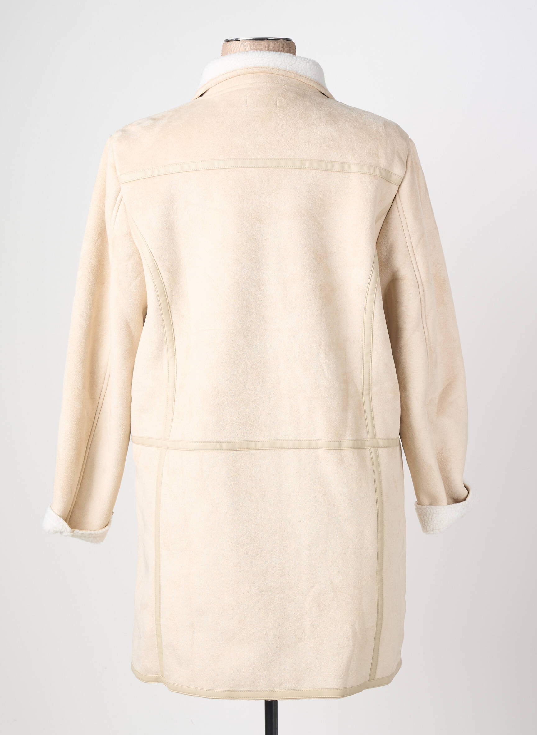 Manteau long finition intérieure fourrure synthétique sans capuche beige DAMART femme