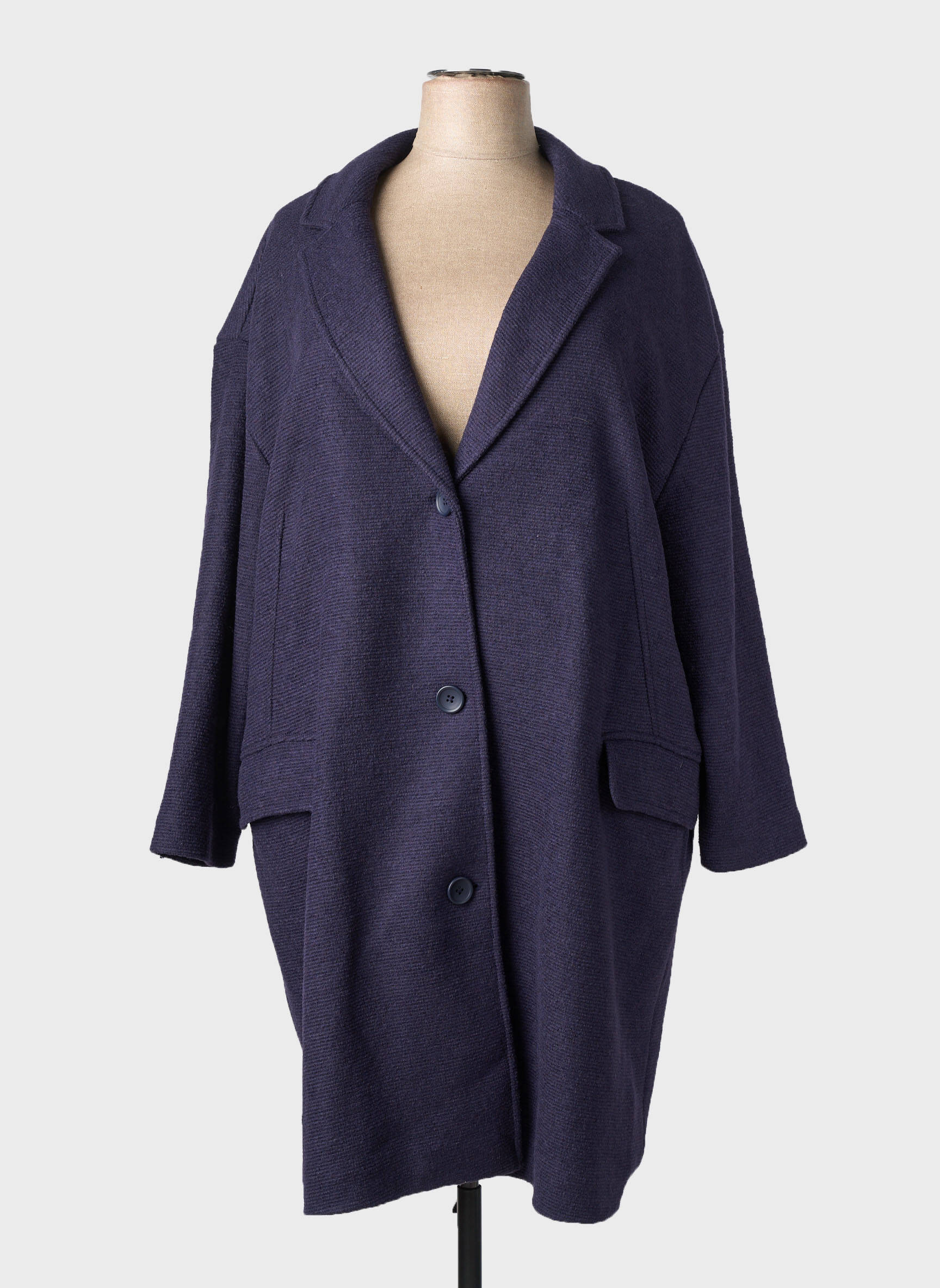 Manteau long coupe cintrée sans capuche bleu DAMART femme