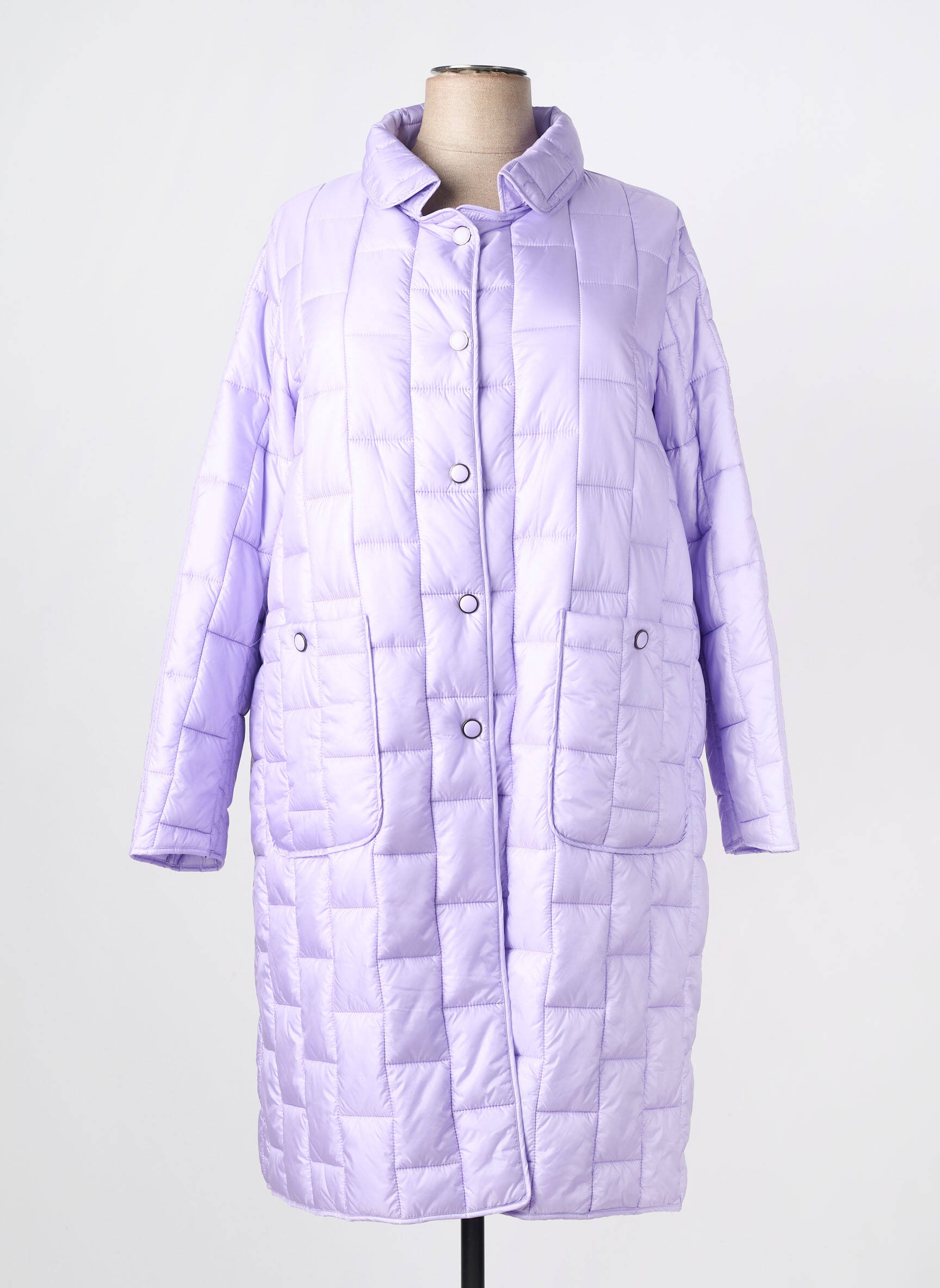 Doudoune manches longues sans capuche violet PREGIO COUTURE femme