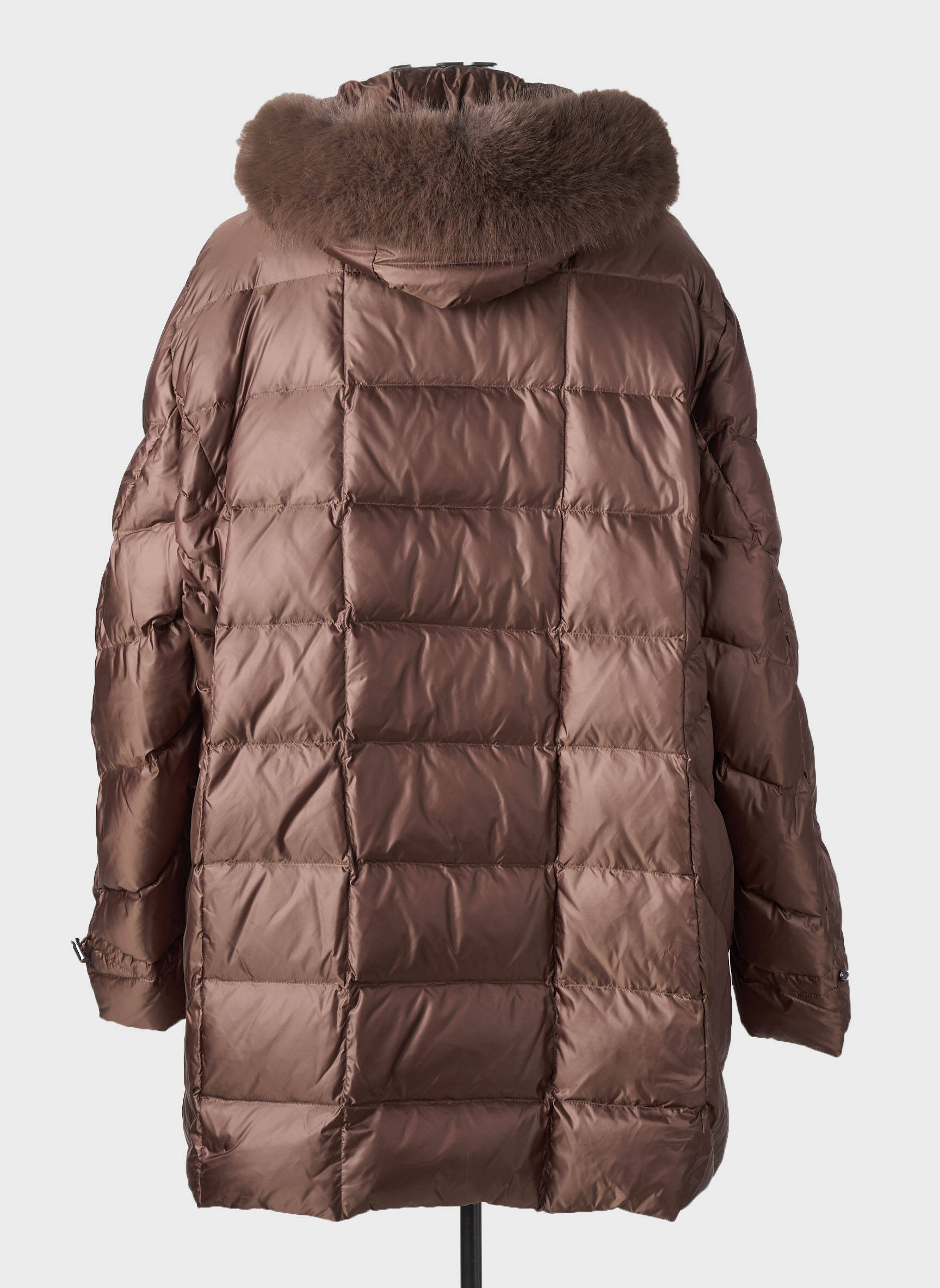 Doudoune manches longues a capuche marron PREGIO COUTURE femme