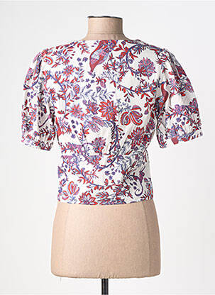 Chemisier imprimé fleurs manches courtes blanc LA FEE MARABOUTEE femme