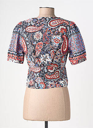 Chemisier imprimé fleurs manches courtes bleu LA FEE MARABOUTEE femme
