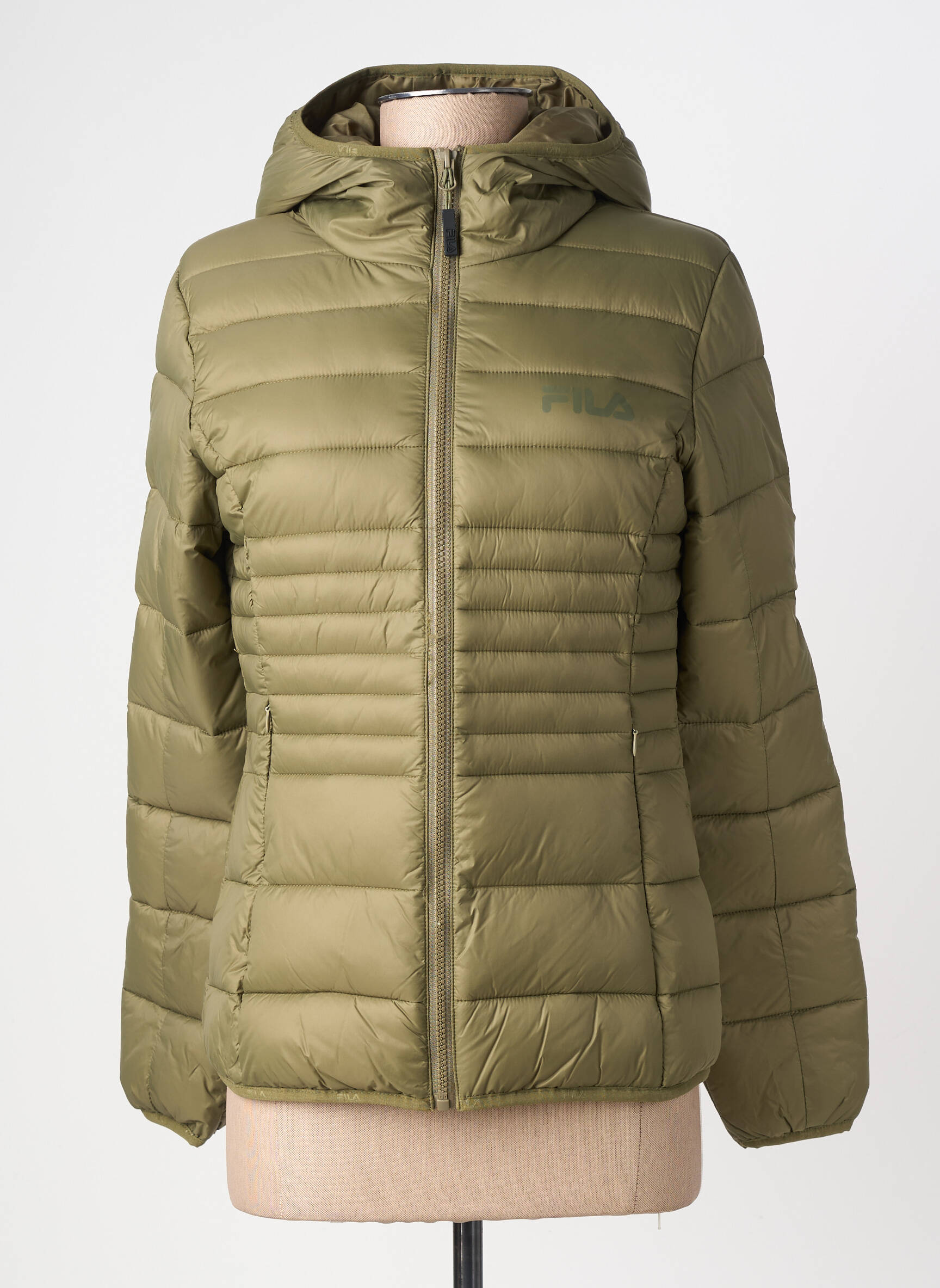 Doudoune manches longues a capuche vert FILA femme