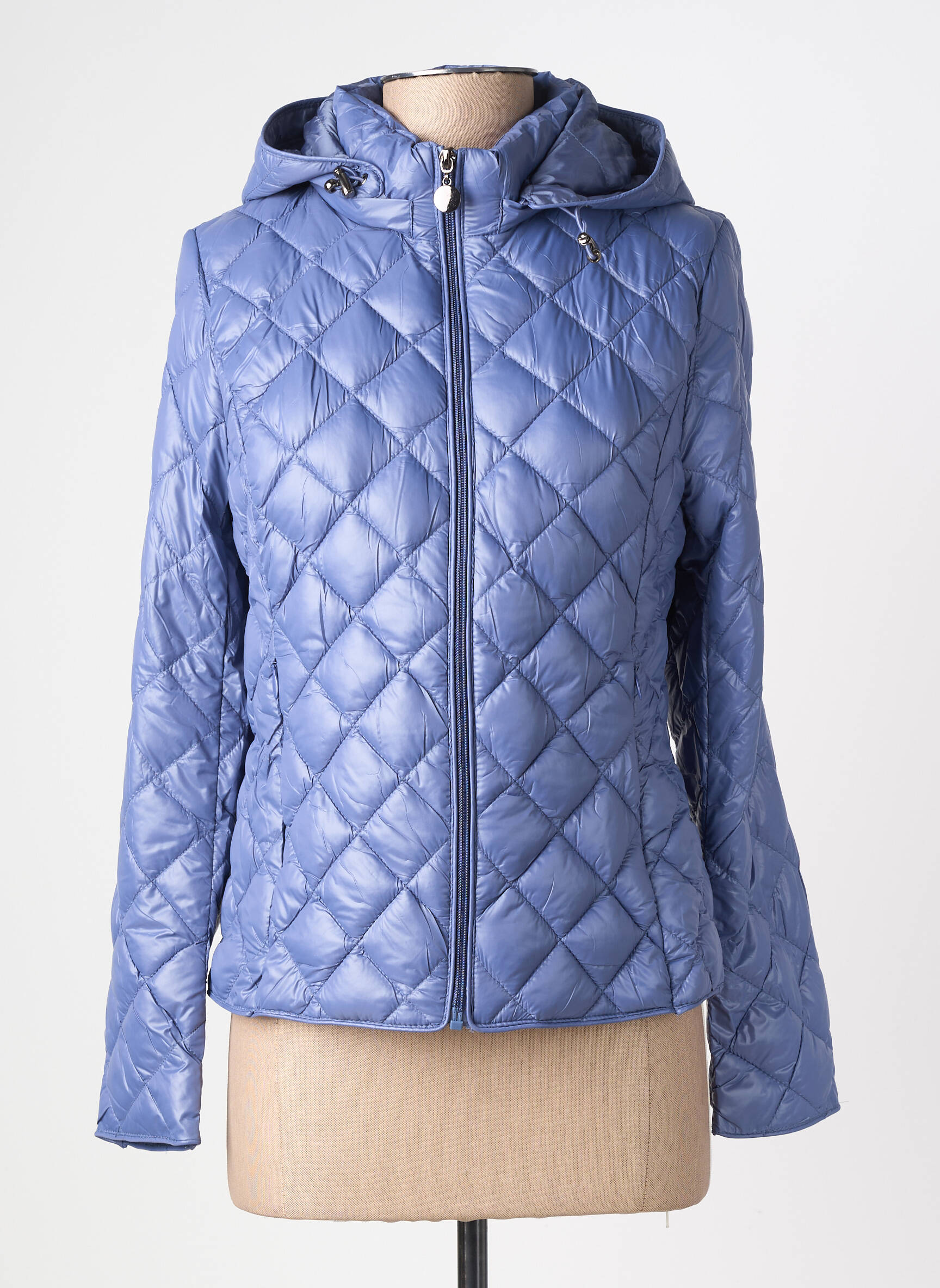 Doudoune manches longues a capuche bleu W COLLECTION femme