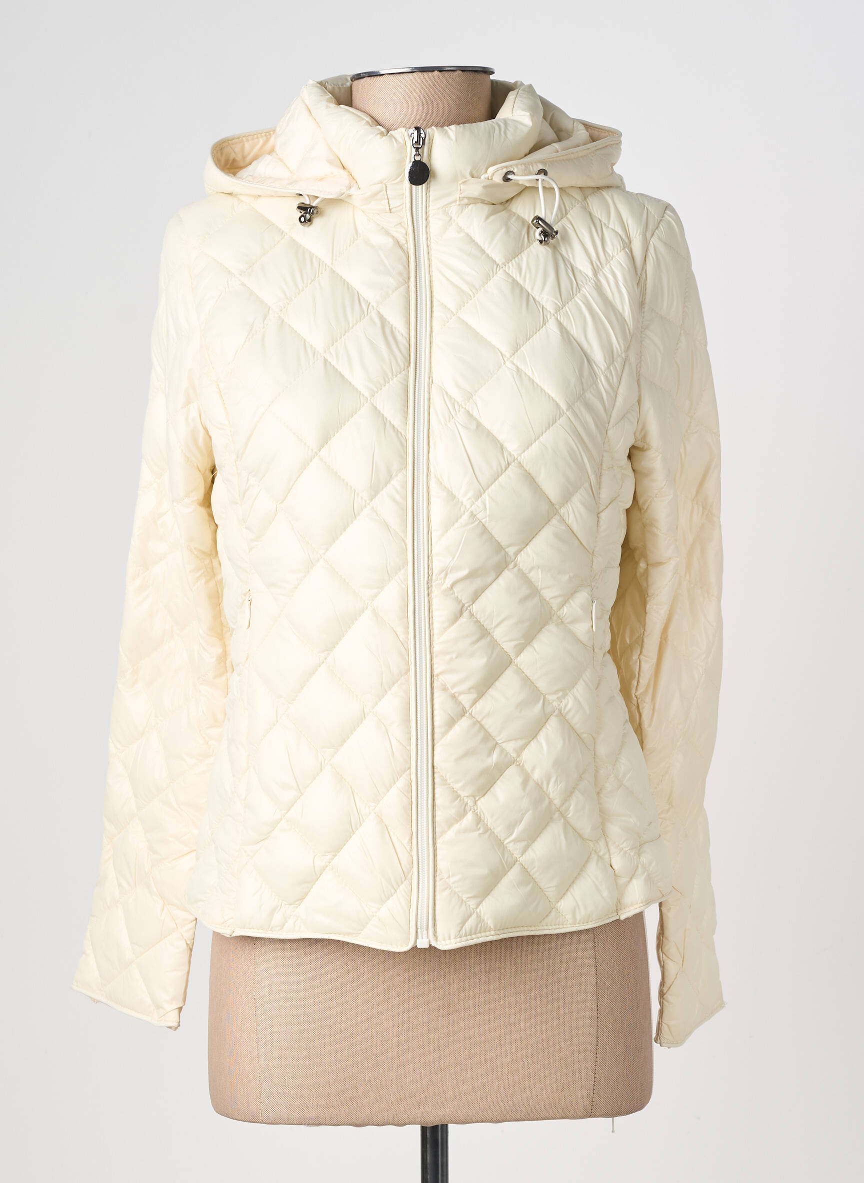 Doudoune manches longues a capuche beige W COLLECTION femme
