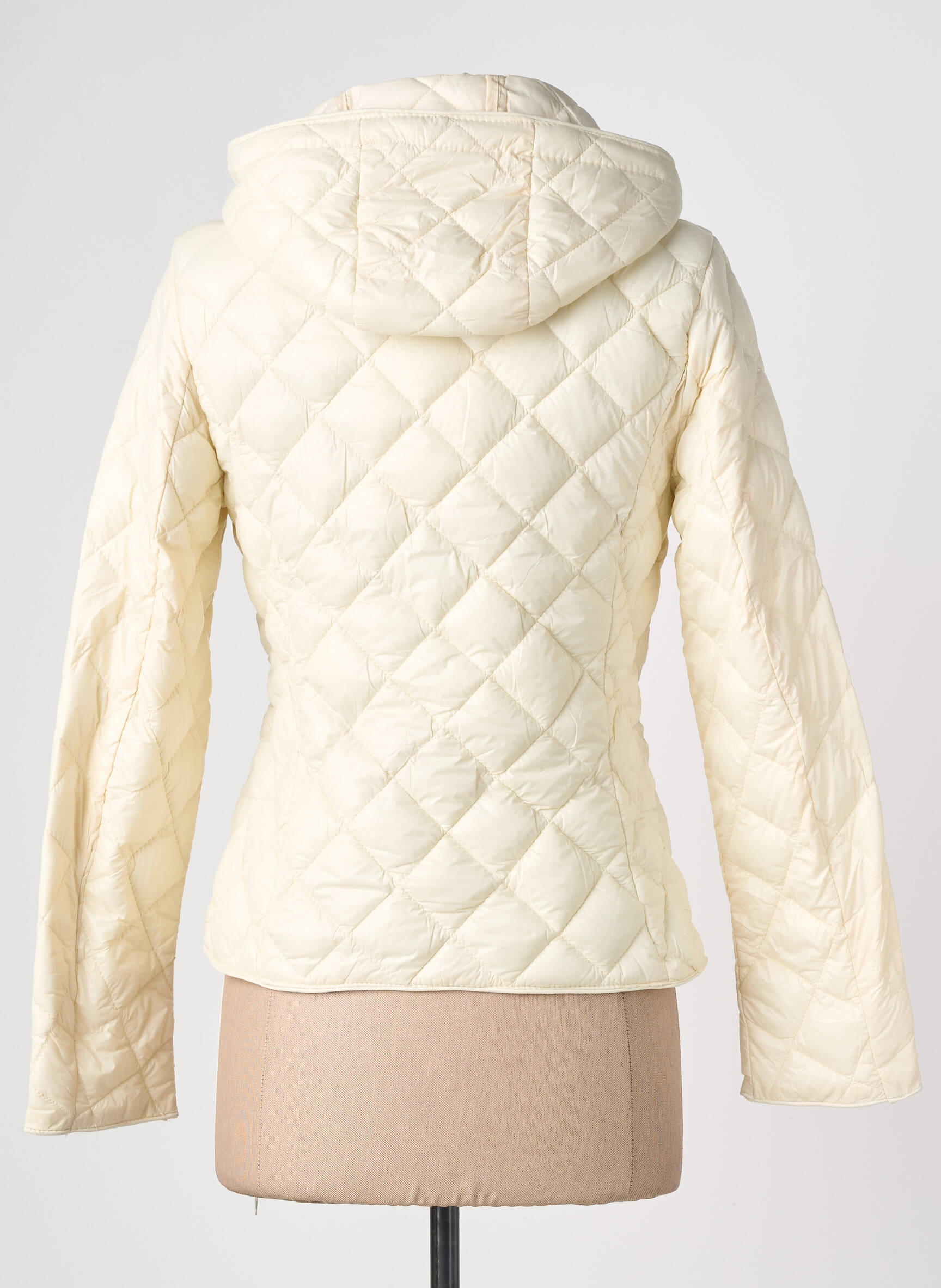 Doudoune manches longues a capuche beige W COLLECTION femme