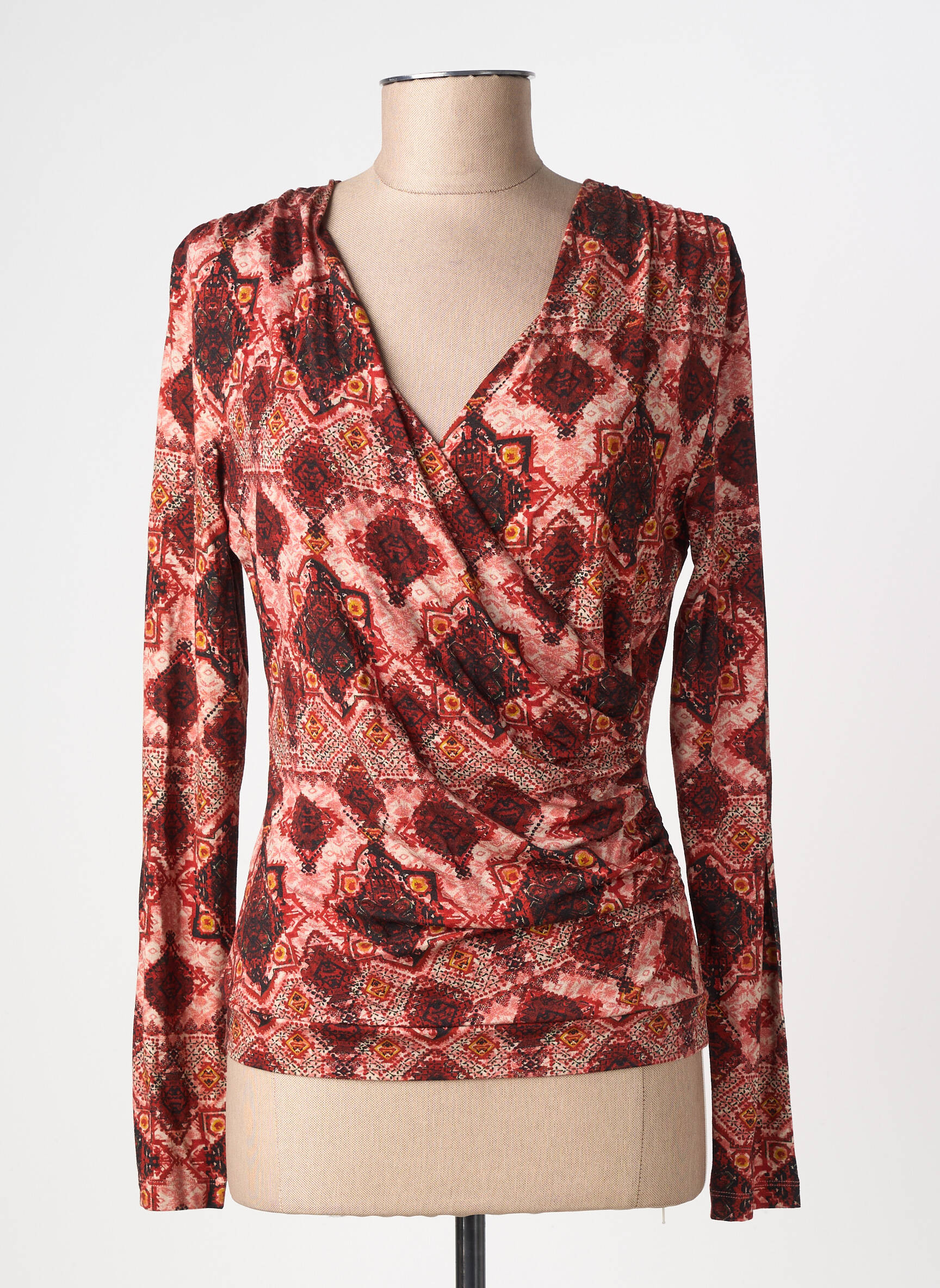 Top manches longues manches longues rouge LA FEE MARABOUTEE femme
