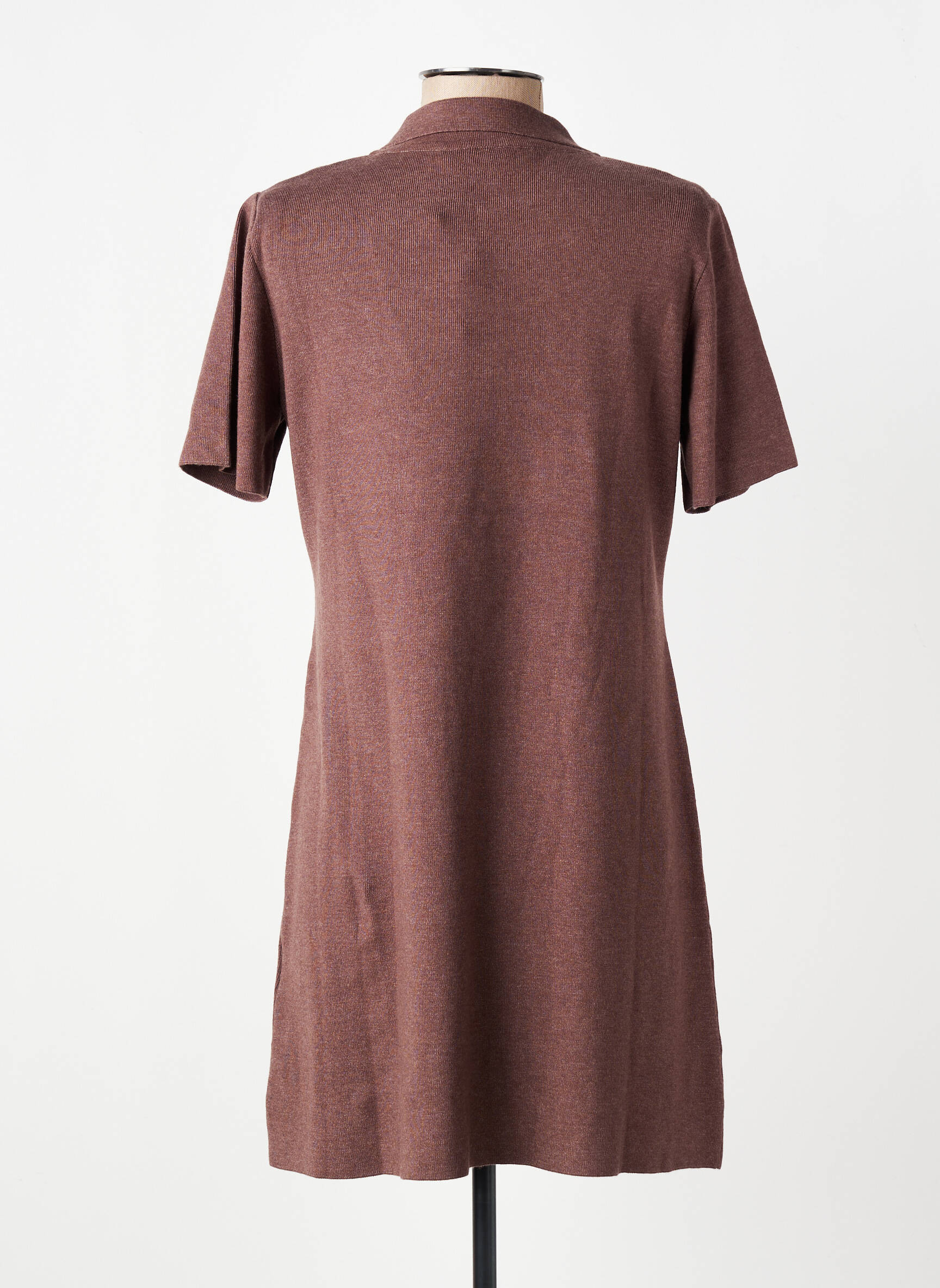 Robe courte manches courtes manches courtes marron LES TROPEZIENNES PAR M.BELARBI femme