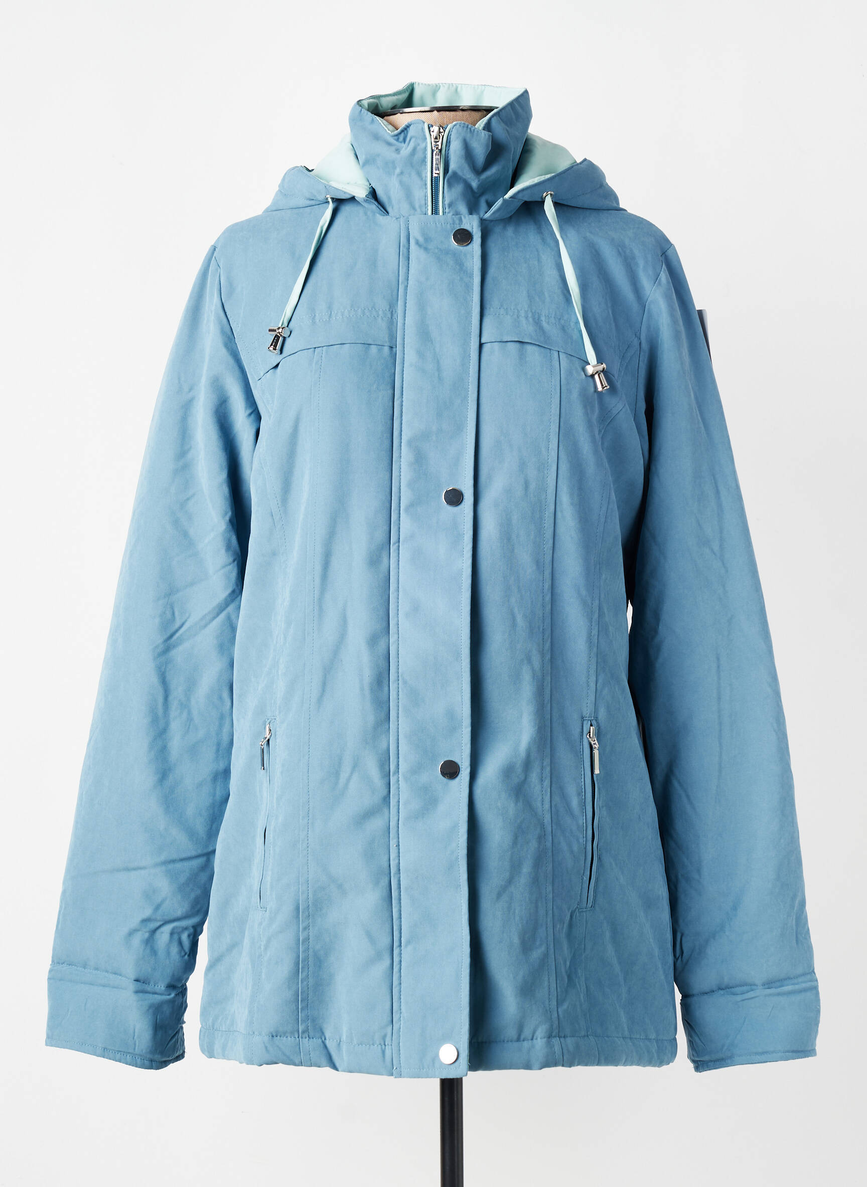 Parka manches longues a capuche bleu DAMART femme
