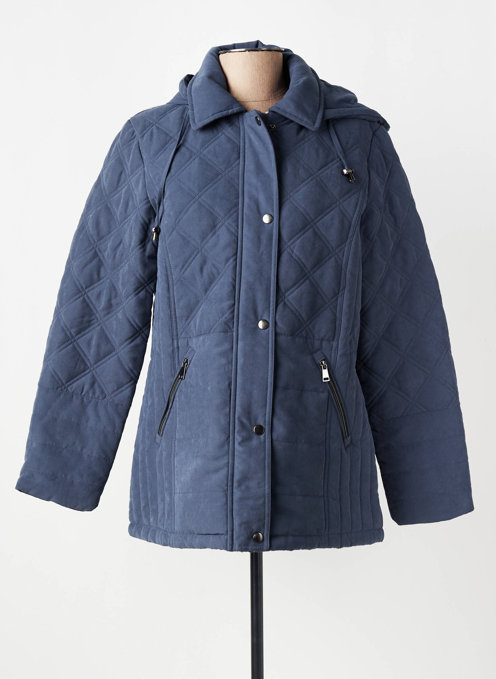 Doudoune manches longues a capuche bleu DAMART femme