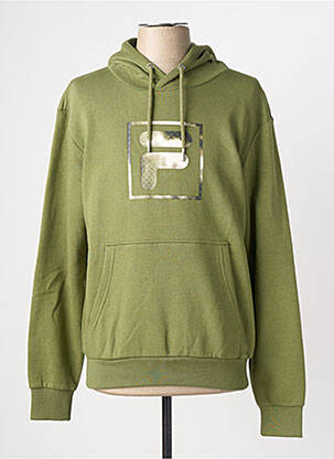 Sweat-shirt à capuche tissage jersey manches longues vert FILA homme