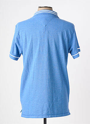 Polo tissage chiné manches courtes bleu TOMMY HILFIGER homme