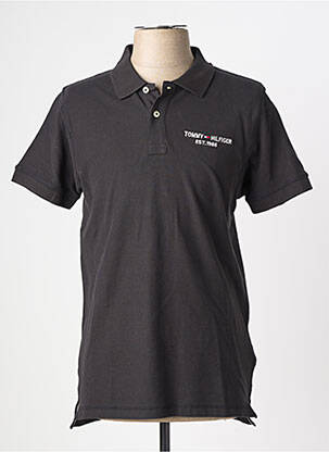 Polo stretch manches courtes noir TOMMY HILFIGER homme