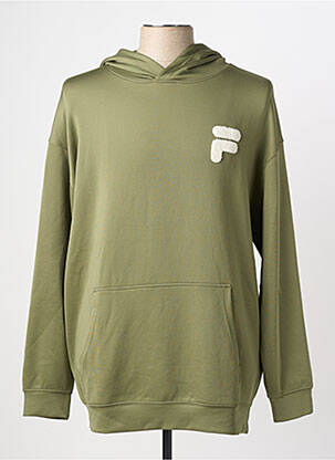 Sweat-shirt à capuche broderie manches longues vert FILA homme