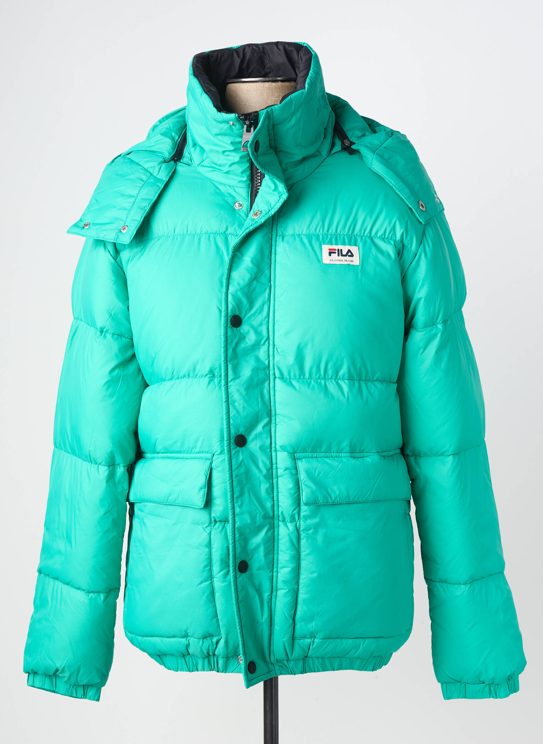 Doudoune manches longues a capuche vert FILA homme