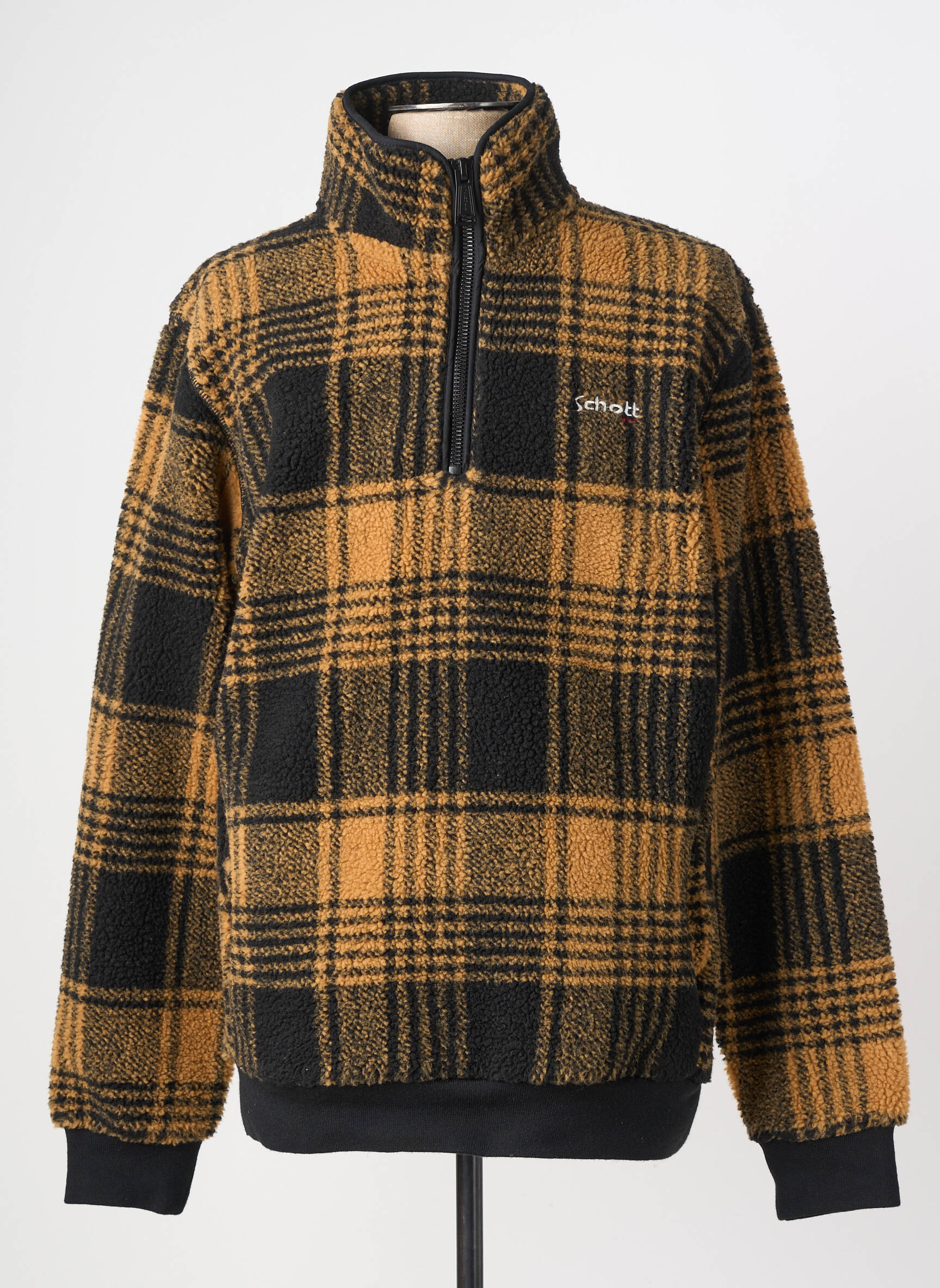Sweat-shirt manches longues manches longues jaune SCHOTT homme