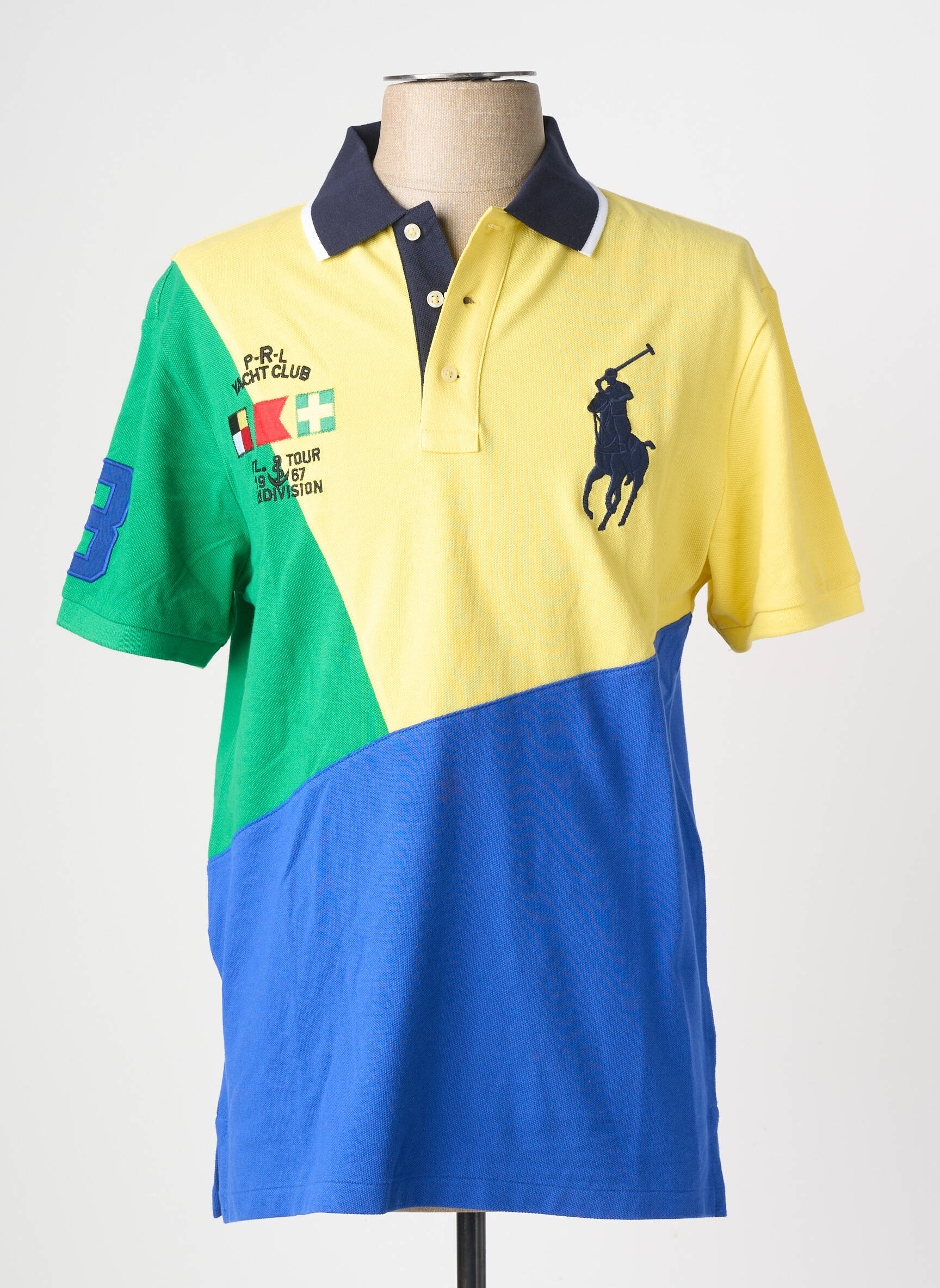 Polo stretch manches courtes bleu RALPH LAUREN homme