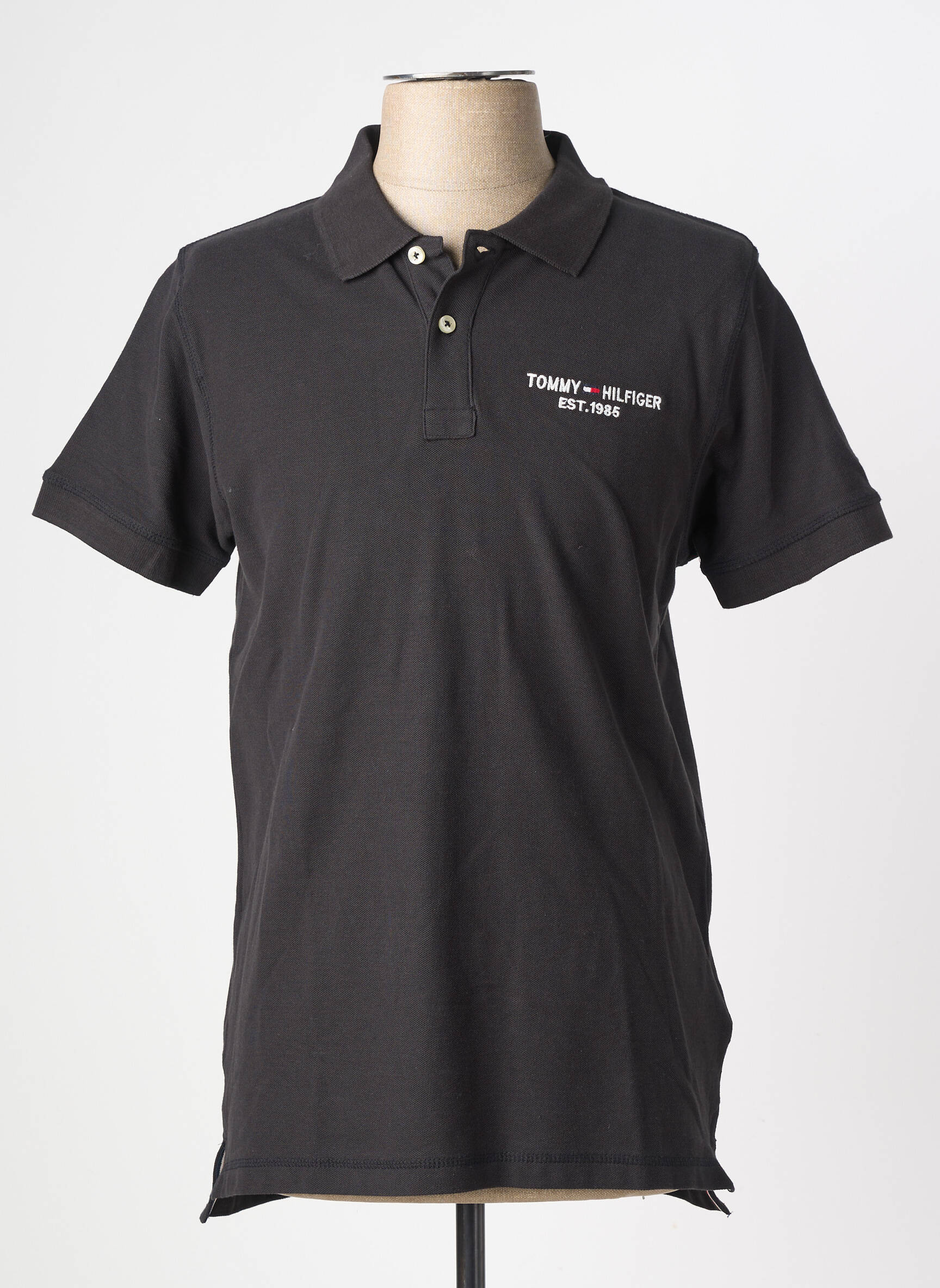 Polo stretch manches courtes noir TOMMY HILFIGER homme