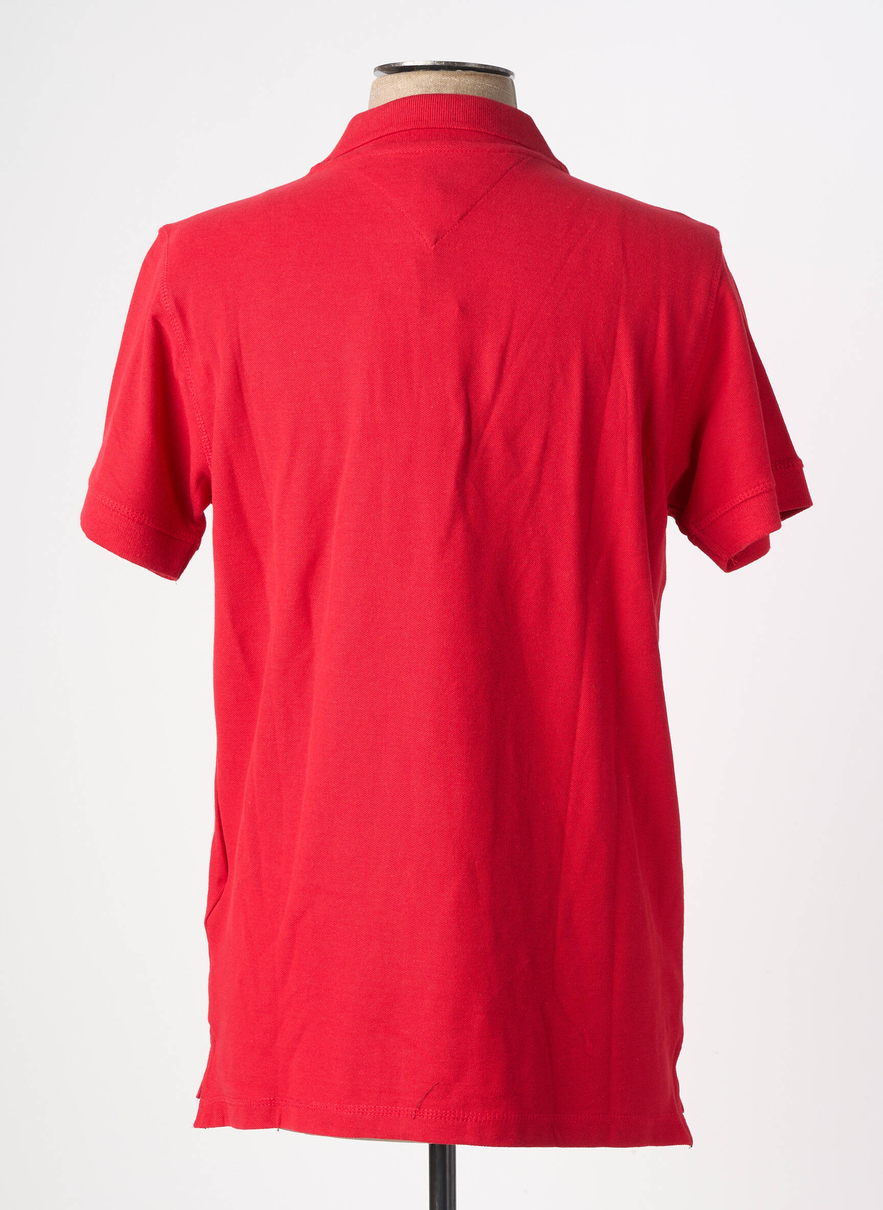 Polo stretch manches courtes rouge TOMMY HILFIGER homme