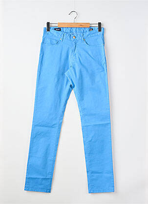 Pantalon slim fermeture zippée sous rabat boutonné taille normale bleu FACONNABLE homme