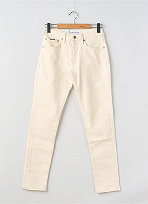 Pantalon slim fermeture zippée sous rabat boutonné taille normale beige PEPE JEANS homme