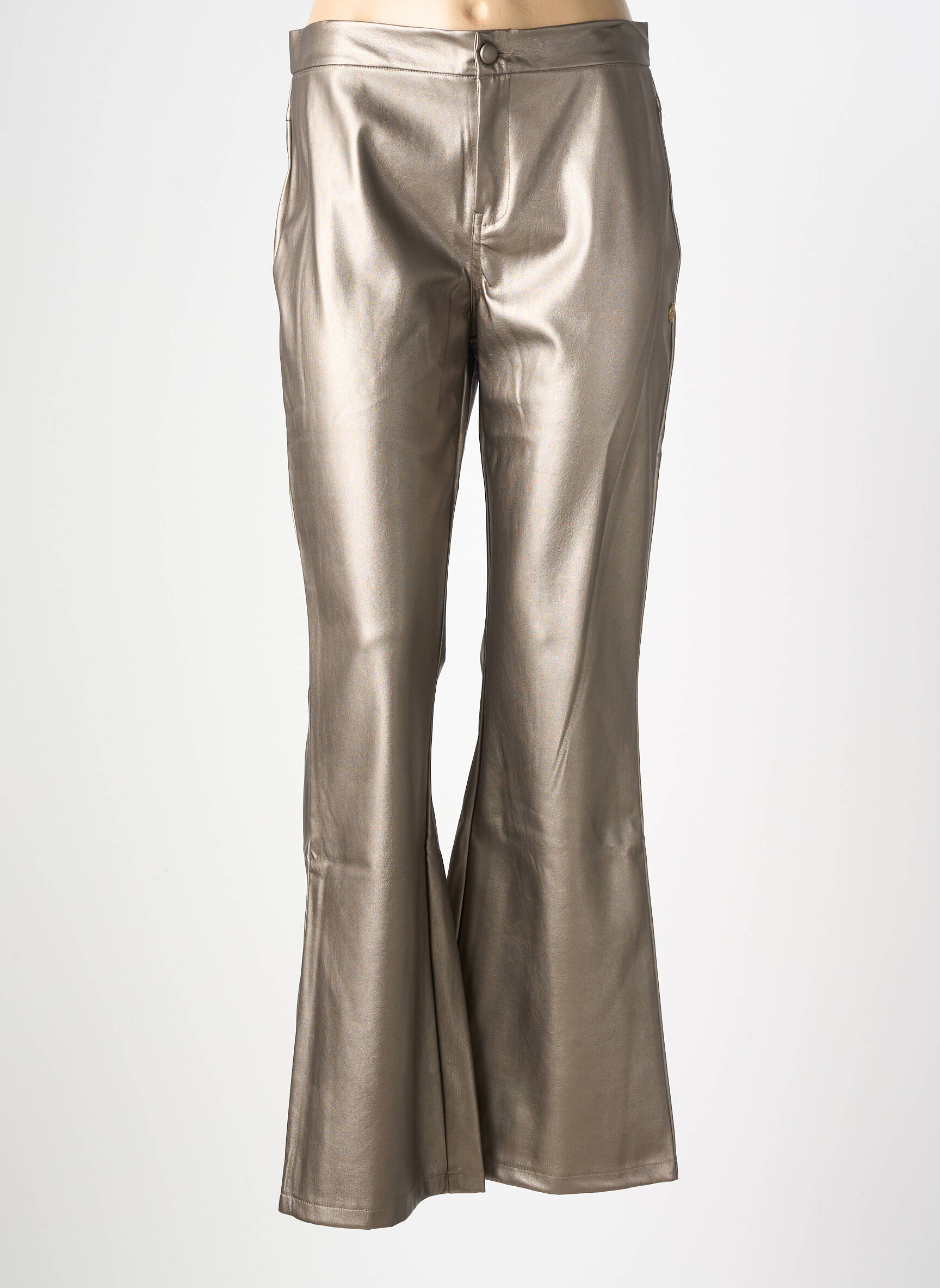 Pantalon flare taille haute taille haute argent LES TROPEZIENNES PAR M.BELARBI femme