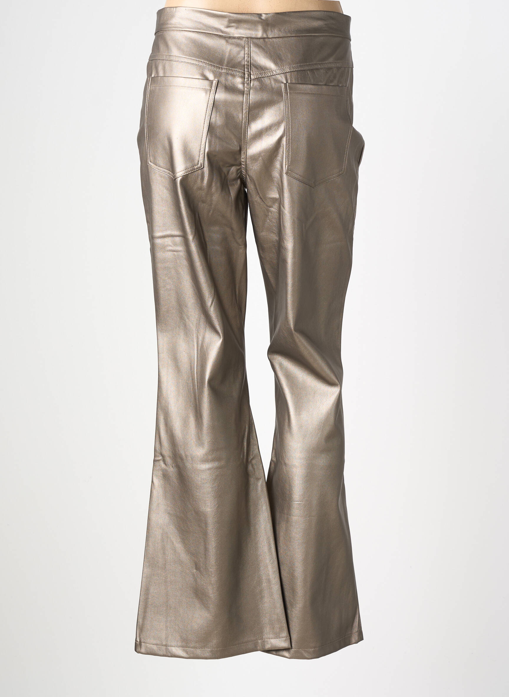 Pantalon flare taille haute taille haute argent LES TROPEZIENNES PAR M.BELARBI femme