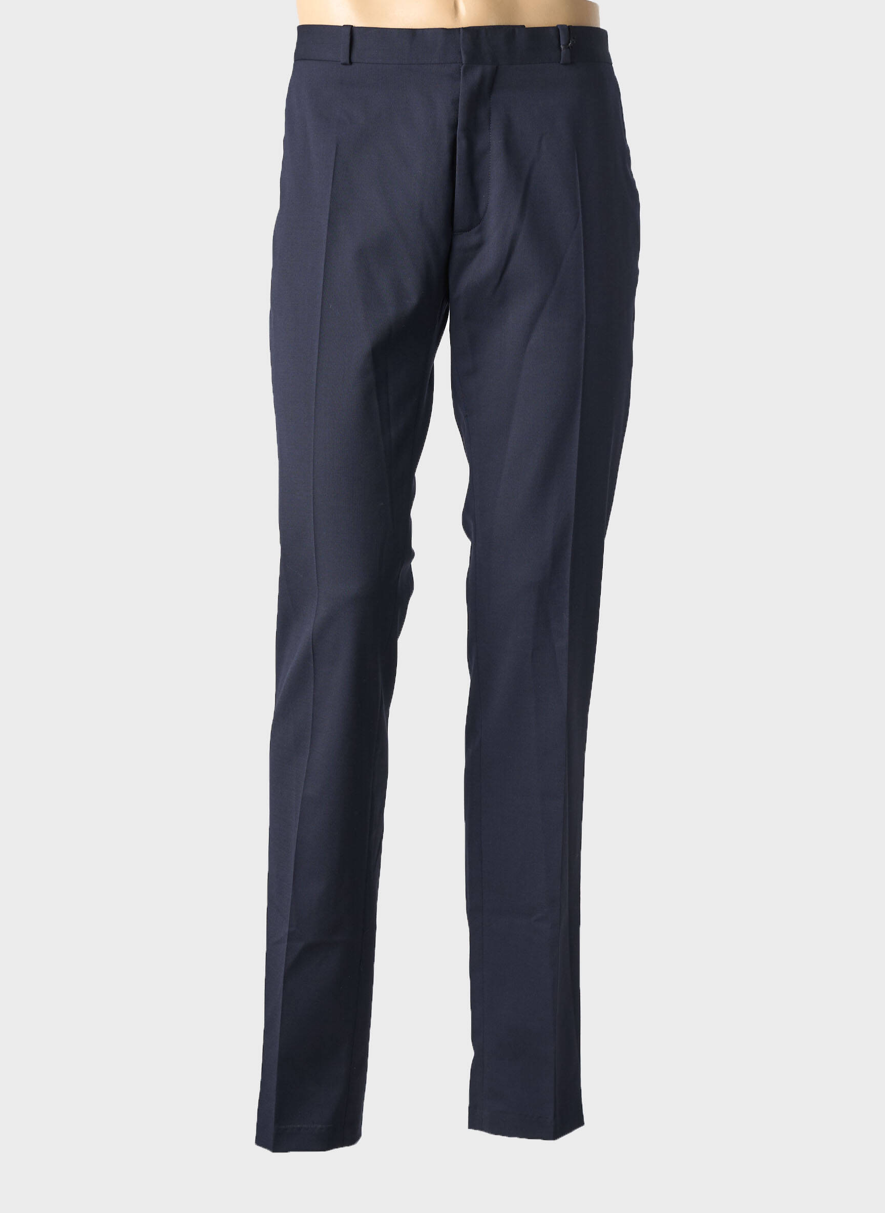 Pantalon droit taille à pinces taille normale bleu IKKS homme