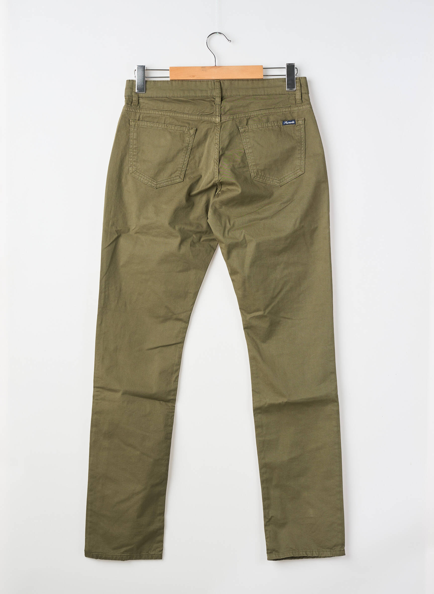 Pantalon slim fermeture zippée sous rabat boutonné taille normale vert FACONNABLE homme