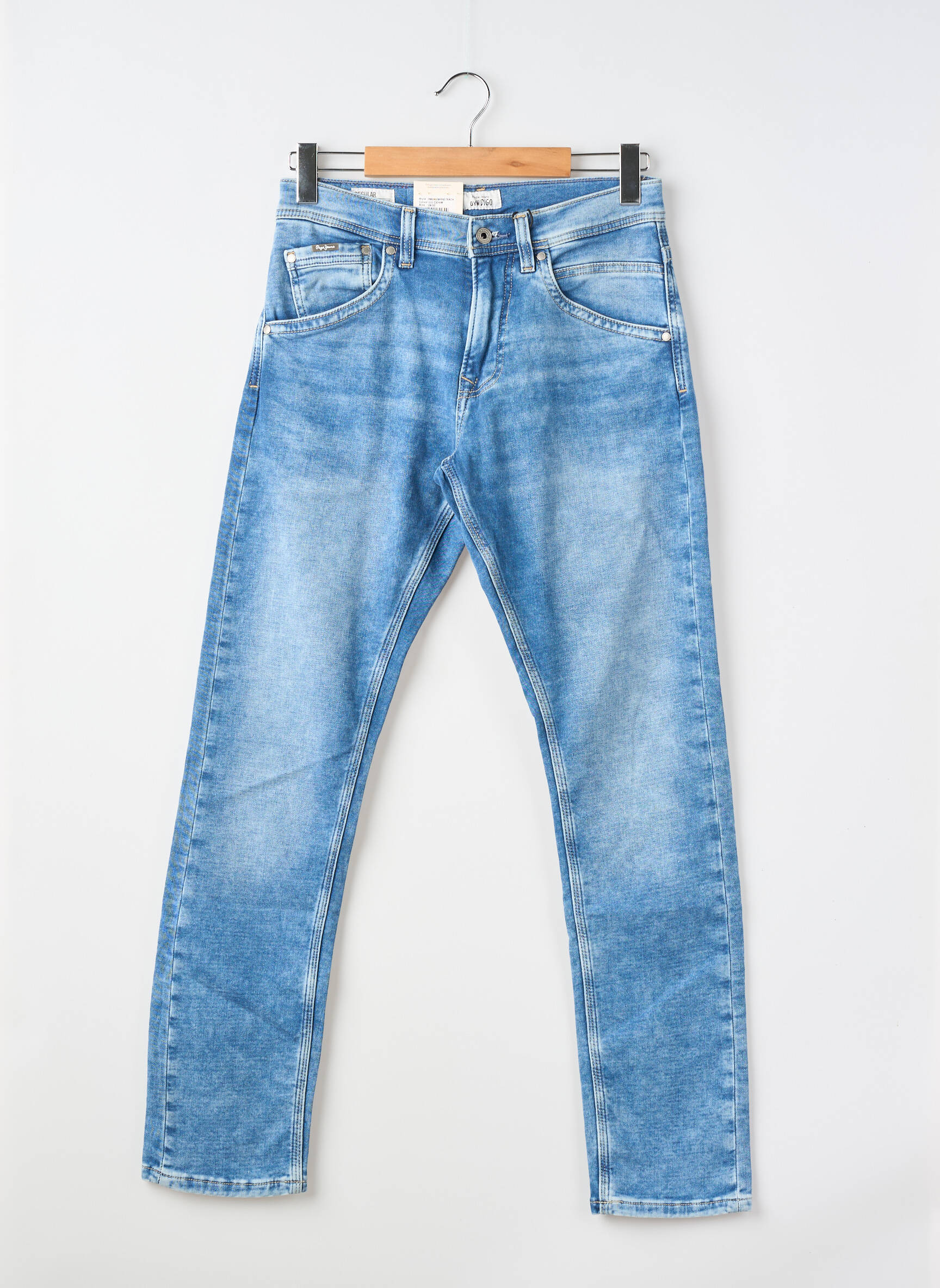 Jeans coupe slim tissage brut taille normale bleu PEPE JEANS homme