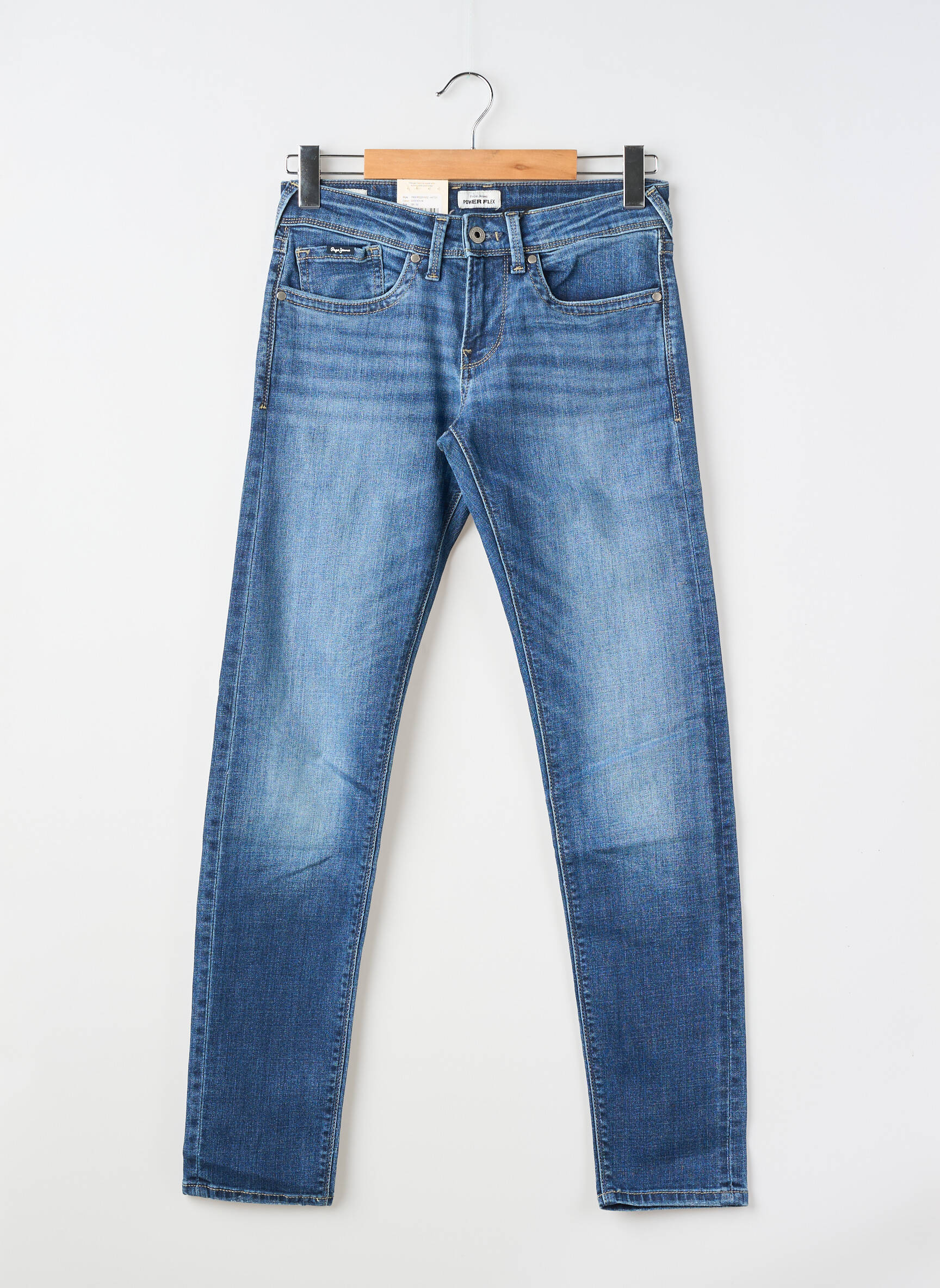 Jeans coupe slim tissage brut taille normale bleu PEPE JEANS homme