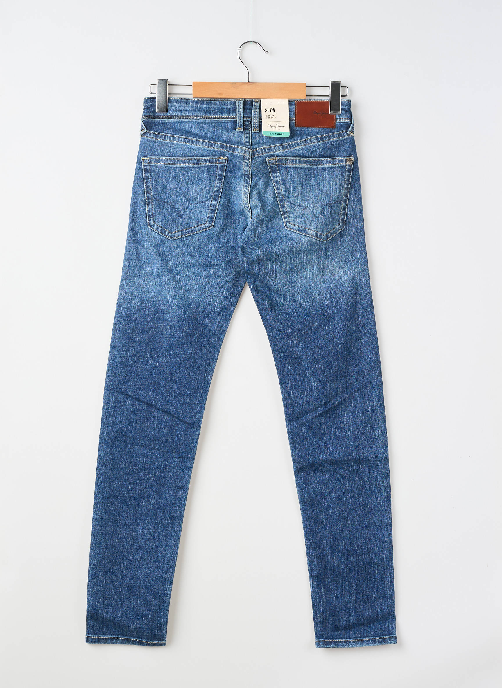Jeans coupe slim tissage brut taille normale bleu PEPE JEANS homme