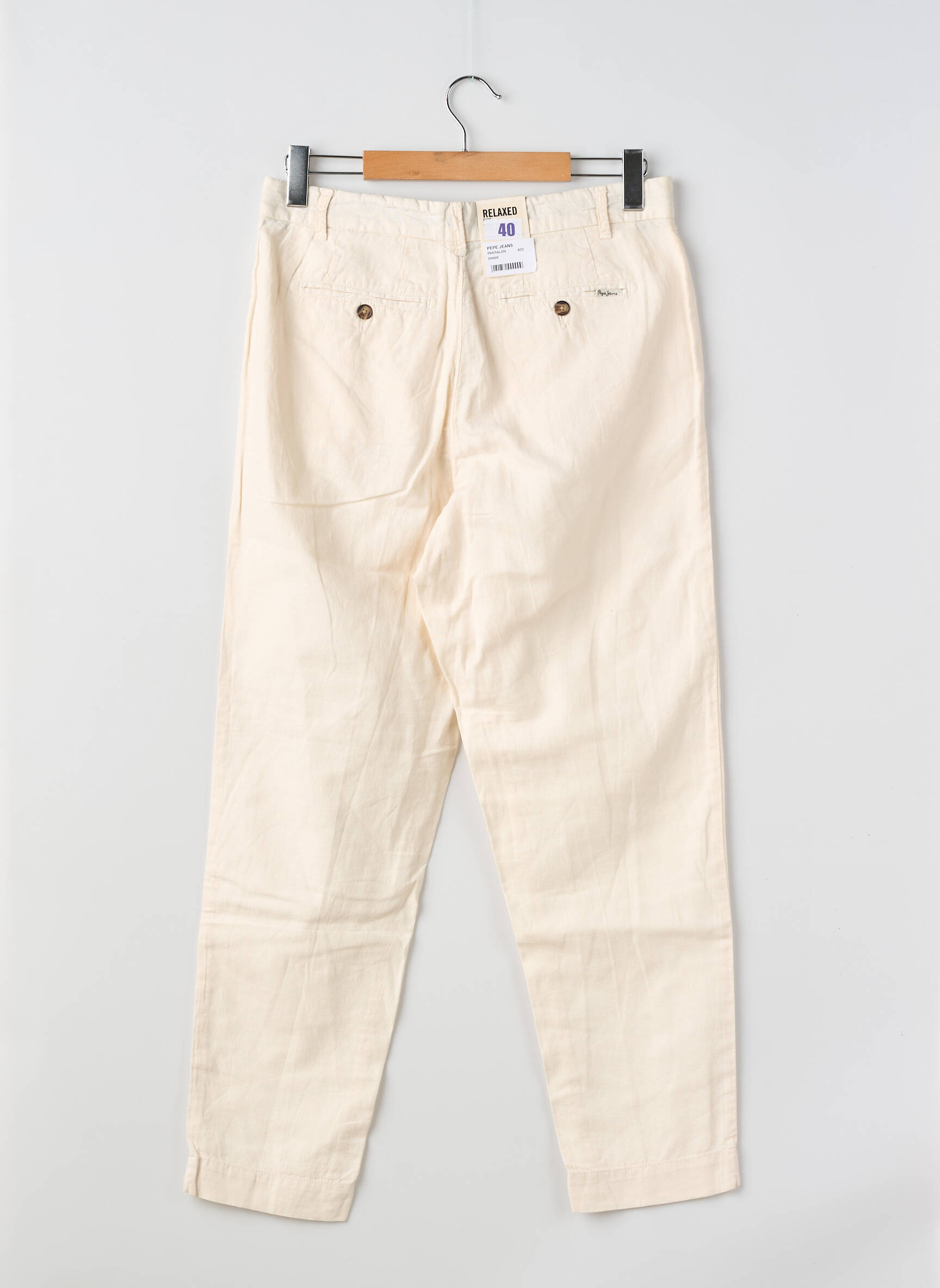 Pantalon chino tissage popeline taille normale beige PEPE JEANS homme