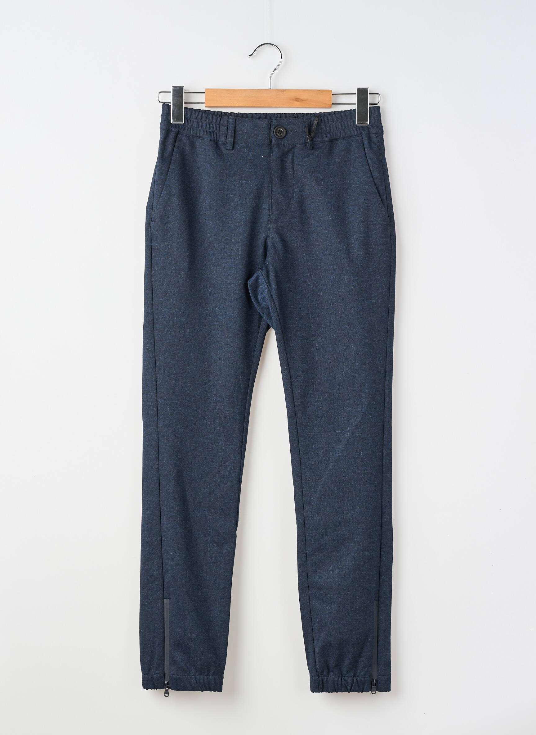 Pantalon chino tissage chiné taille normale bleu IKKS homme