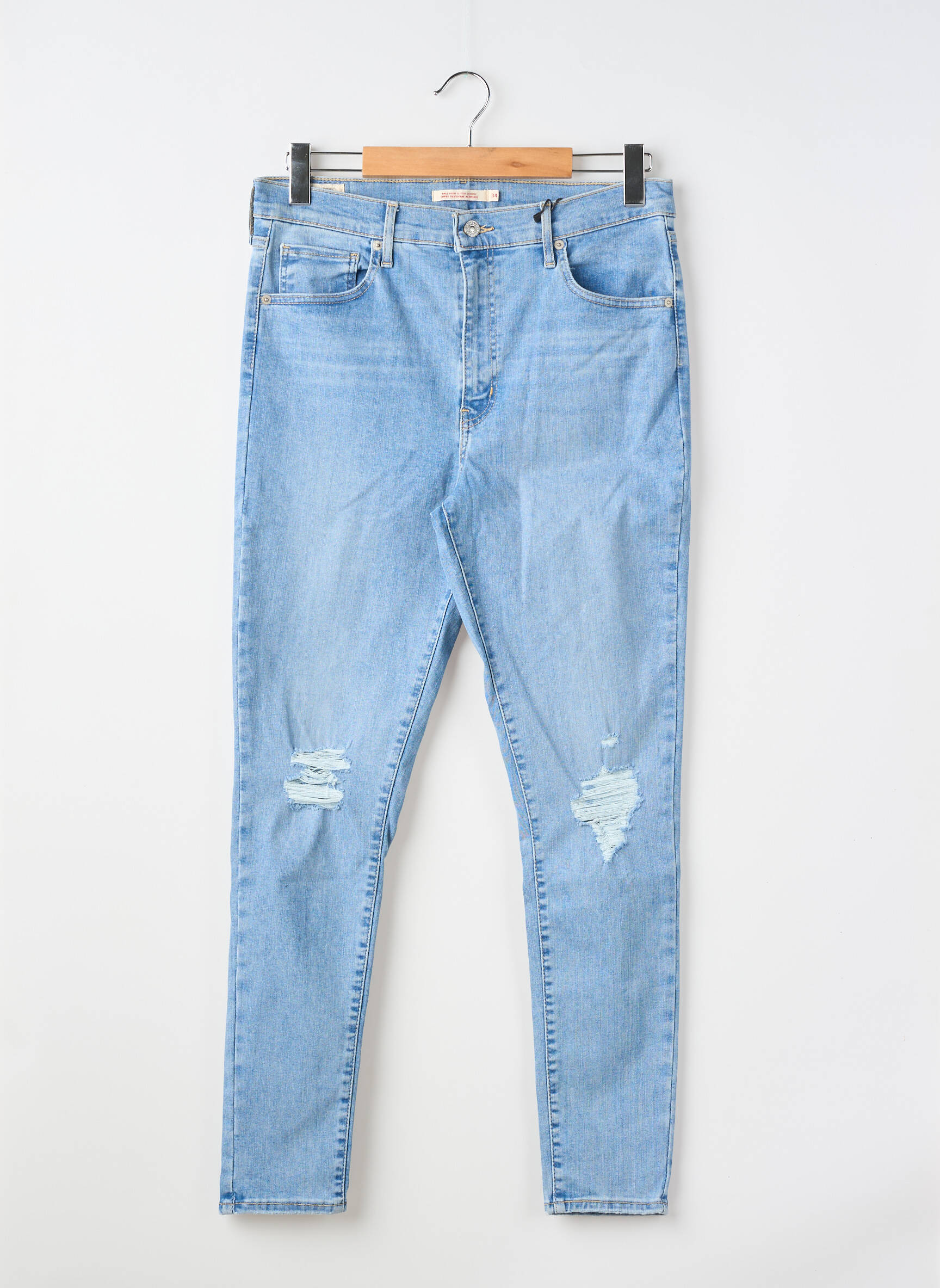 Jeans coupe slim tissage brut taille normale bleu LEVI'S femme