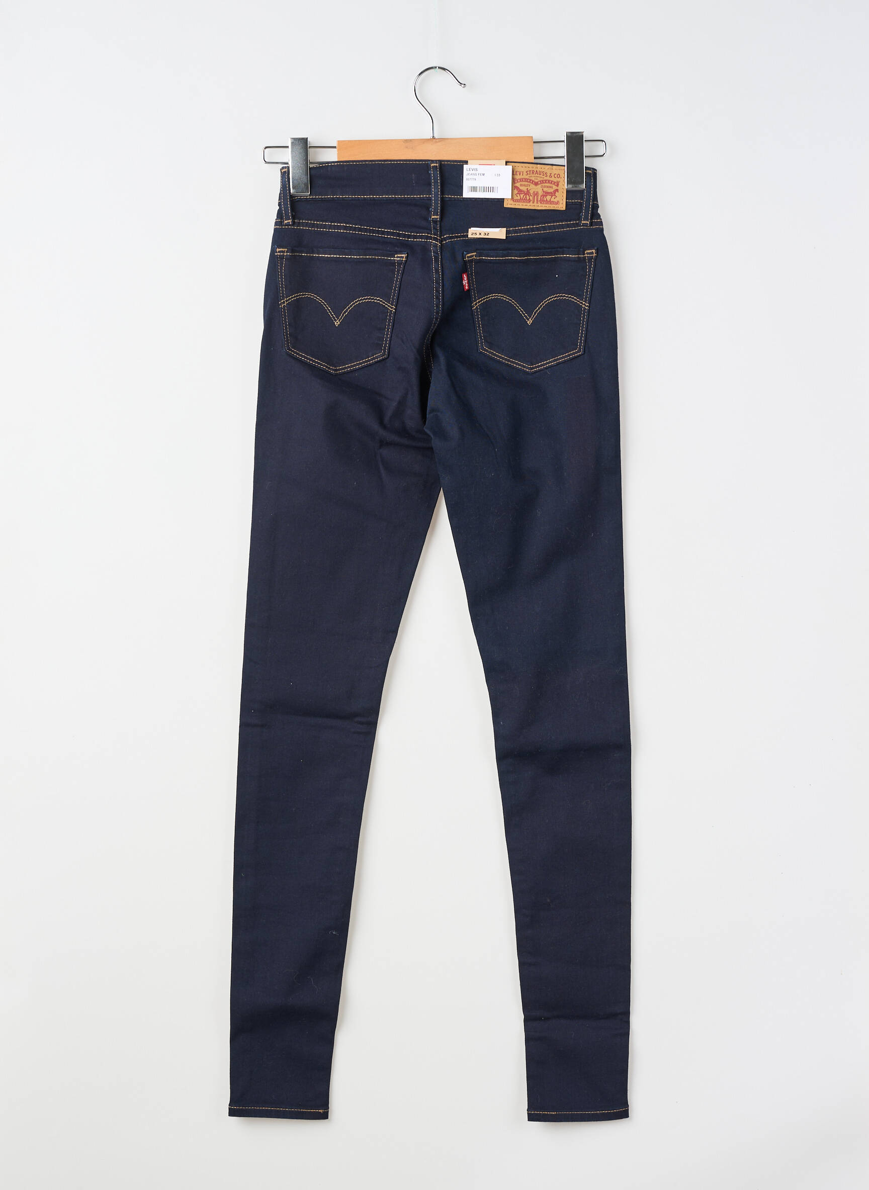 Jeans coupe slim tissage brut taille normale bleu LEVI'S femme