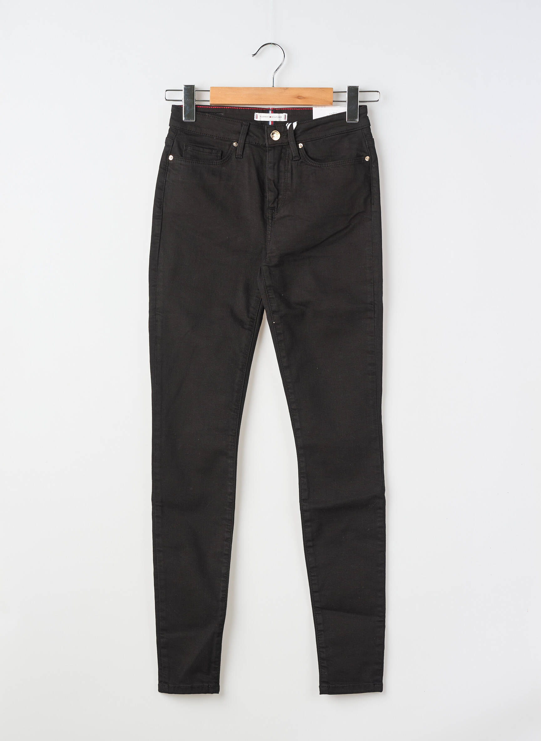 Jeans skinny tissage brut taille normale noir TOMMY HILFIGER femme