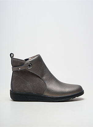 Bottines/boots matière lisse talon de 4 à 6cm gris DAMART femme